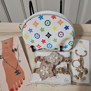 Fashion Colorful Patterned Coin Purse with Bundle Accessories